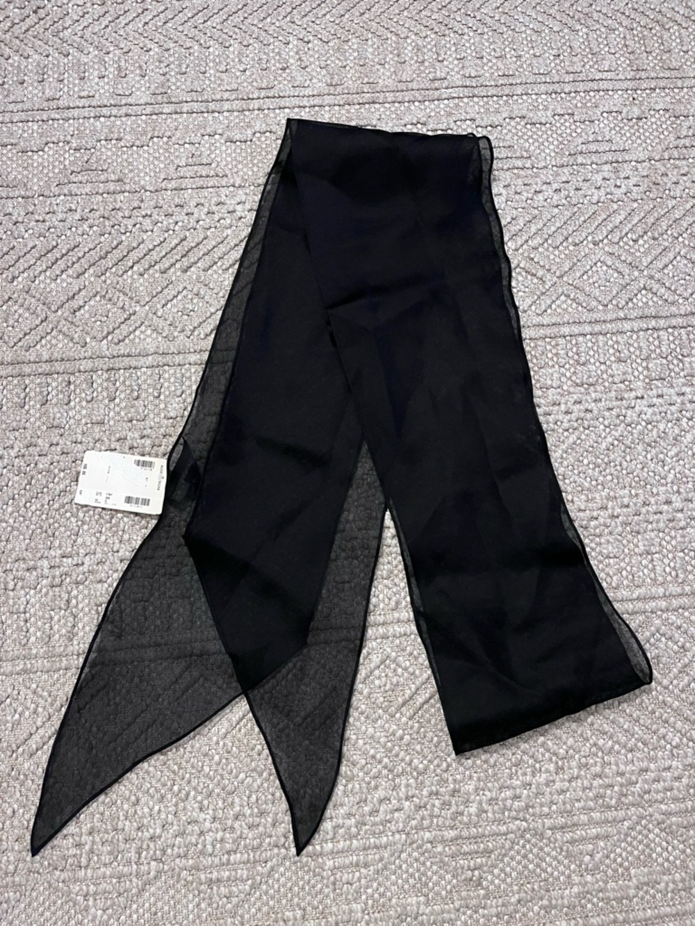 New Vintage black sheer scarf